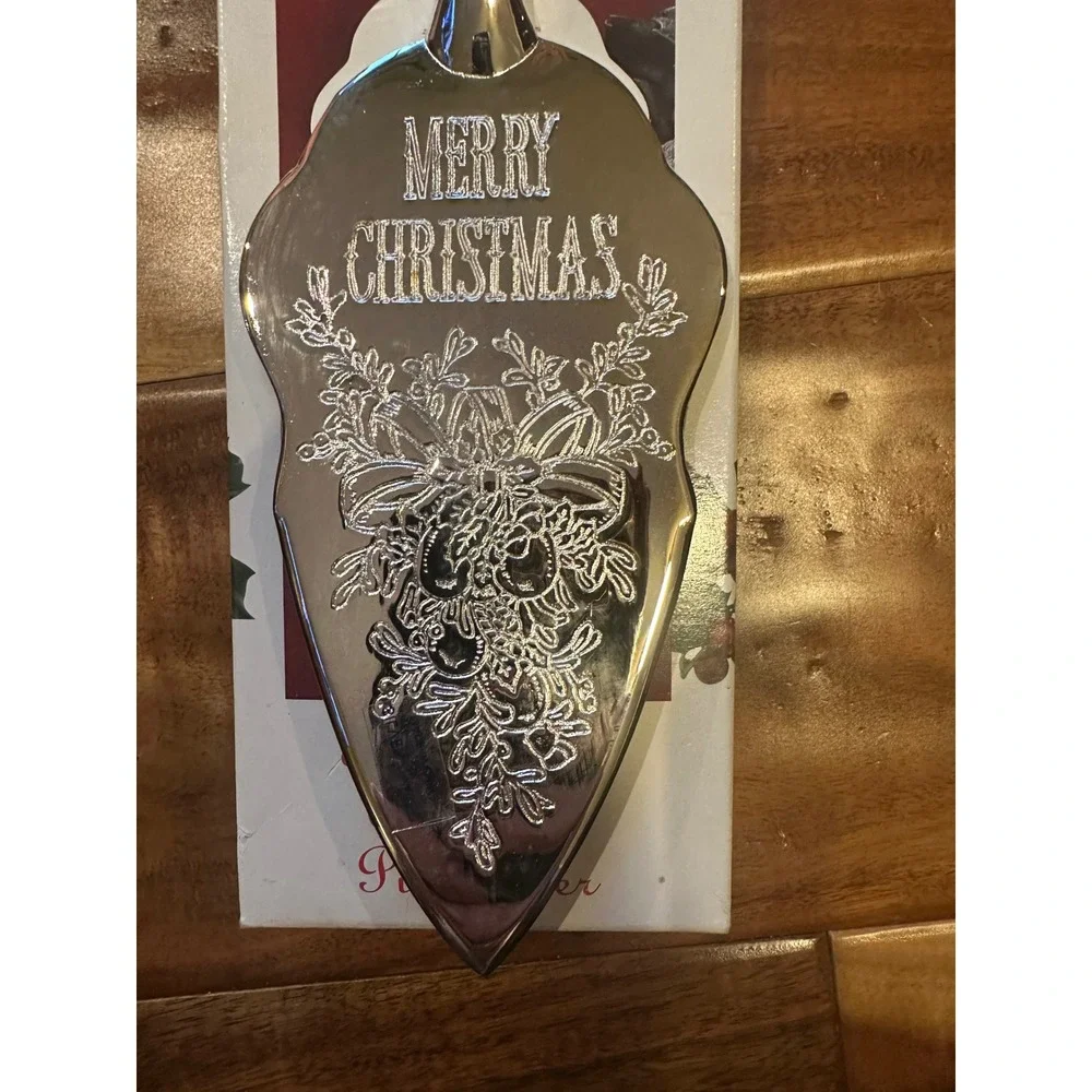 Wm. Rogers & Son Silverplated Merry Christmas Pie Server 11110318 Vintage 1997